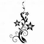 Black on White Floral Plant